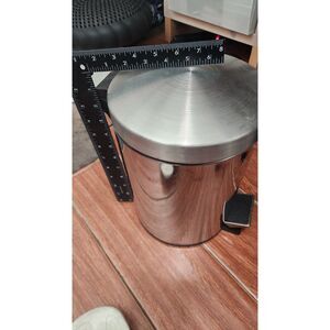 Small Trash Can, 1.2 Gallon Step Foot Pedal 8 x 9.5 x 12 Metal Waste Basket